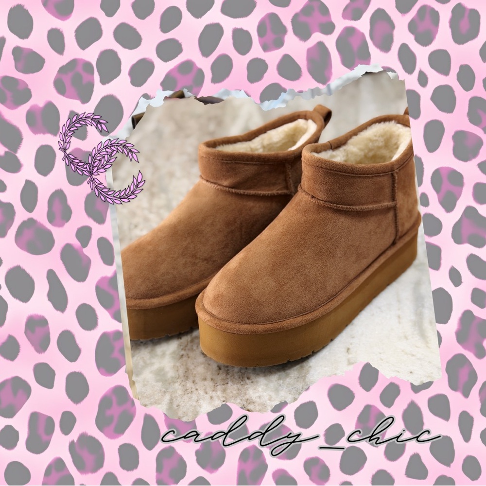 Madden Girl Embrace Platform Booties Chestnut Brown Size 8.5 EUC